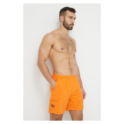 Plavkové šortky Fila oranžová farba