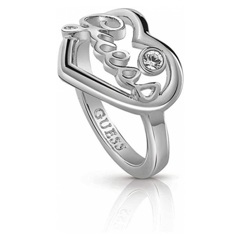 Guess Romantický prsteň s kryštálmi srdca UBR85048 mm