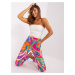 Women's Pink Patterned Fabric Trousers