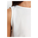 Trendyol Ecru Sleeveless Regular/Normal Fit Crew Neck Crepe Knitted Blouse