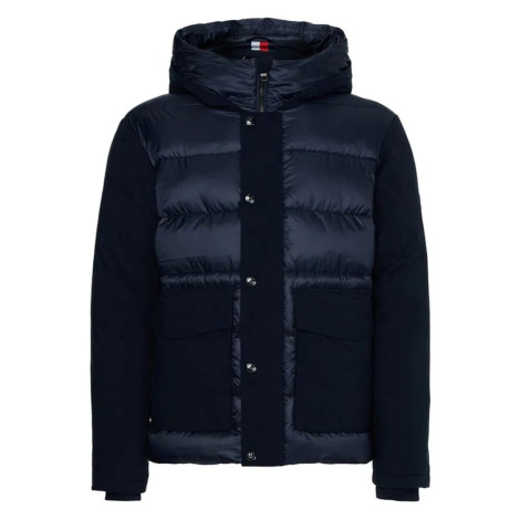 Tommy Hilfiger Bunda - TECH MIX MEDIA HOODED JACKET modrá