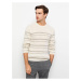 LC Waikiki LCW Men's Casual Crew Neck Long Sleeve Striped Knitwear Sweater