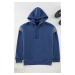 Trendyol Indigo Oversize/Wide Cut Hooded Reflective Detailed Polar Fleece Sweatshirt