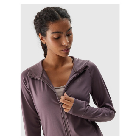 Women's Sports Quick-Drying Hooded Sweatshirt 4F - Brown