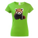 Dámské tričko s červenou pandou - krásny farebný motív s plnými farbami