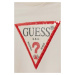 Dievčenské bavlnené šaty Guess béžová farba, midi, rovný strih