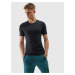 Men's slim sports T-shirt made of recycled 4F materials - deep black