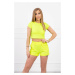 Cotton set with neon yellow shorts