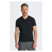 TRIČKO GANT SLIM SHIELD V-NECK T-SHIRT BLACK