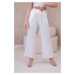 Viscose wide ecru trousers