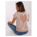 Beige lady's blouse with a heart on the back