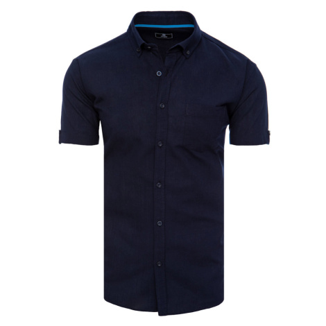 Dstreet Men's Dark Blue Short Sleeve Shirt