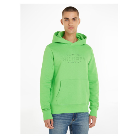 Light Green Mens Sweatshirt Tommy Hilfiger Curve Logo - Men