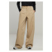 Women's trousers with ultra-wide pleating at the front sand beige