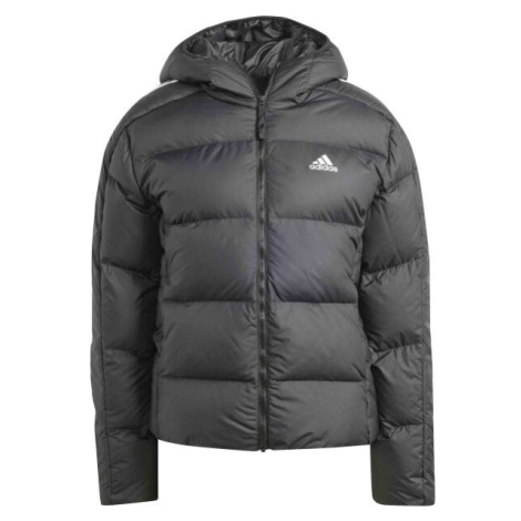 adidas ESSENTIALS 3-STRIPES MID DOWN HOODED Dámska bunda, čierna, veľkosť