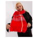 Red-gray women's scarf with fringe