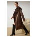 Trendyol Brown Oversize Double-Sided Long Coat