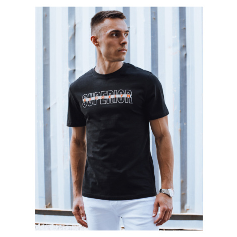 Pánske tričko čiernej farby Dstreet RX5387 s potlačou