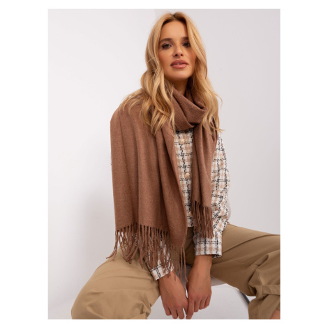 Brown knitted women's scarf