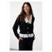 Trendyol Black Crop Woven Garni Detailed V Neck Knitwear Cardigan