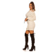 Sexy KouCla Cold Shoulder knit mini dress white Einheitsgroesse