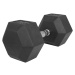 Gorilla Sports Hexagon jednoruční činka pogumovaná, 30 kg 76735