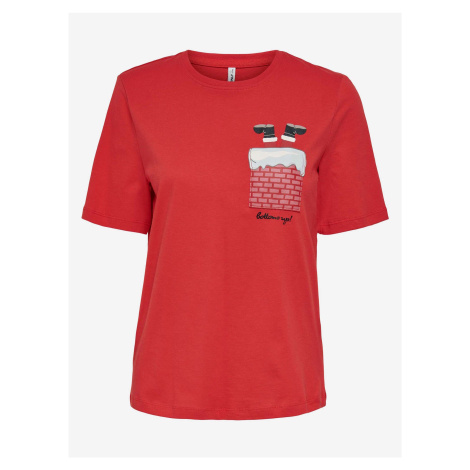 Red Women's Christmas T-Shirt ONLY Santa Life - Women