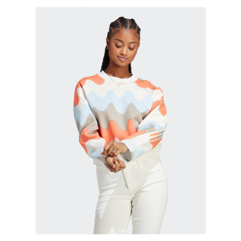 Adidas Mikina adidas x Marimekko Future Icons 3-Stripes Sweatshirt IC6351 Biela Loose Fit