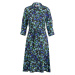 Zeleno-modré dámske kvetované košeľové šaty ORSAY