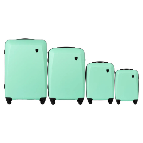 MINTOVÁ SADA ŠTYROCH CESTOVNÝCH KUFROV 0125, LUGGAGE 4 SETS (L,M,S,XS) WINGS, LIGHT GREEN