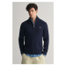 SVETER GANT STRUCTURED COTTON HALF ZIP EVENING BLUE