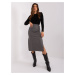 Black and grey women's midi skirt