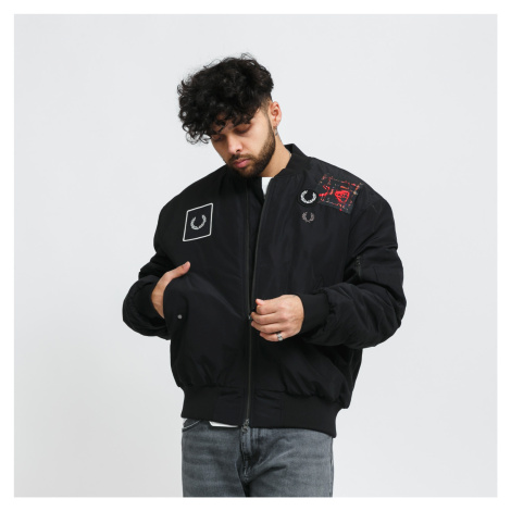 FRED PERRY Graphic Applique Bomber Jacket čierna