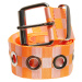 Checkered belt with eyelets neon orange/white