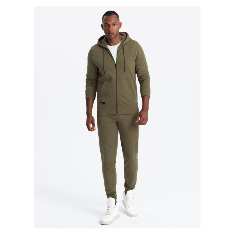 Ombre BASIC men's cotton tracksuit set unbuttoned sweatshirt + joggers