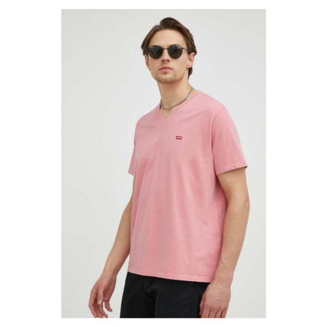 Bavlnené tričko Levi's ružová farba, jednofarebné Levi´s