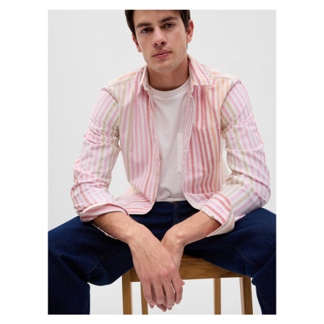 Ružová pánska pruhovaná košeľa GAP