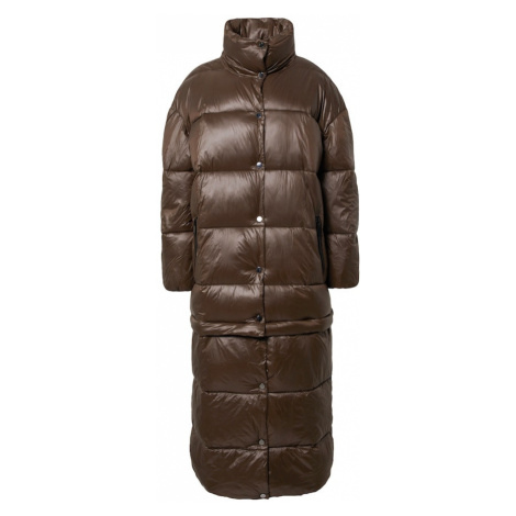 River Island Zimný kabát  hnedá melírovaná