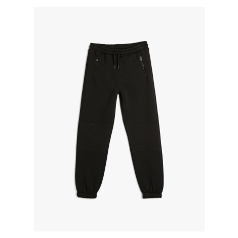 Koton Jogger Sweatpants Zipper Detailed Raised Cotton