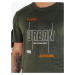 Men's T-shirt with print, green Dstreet