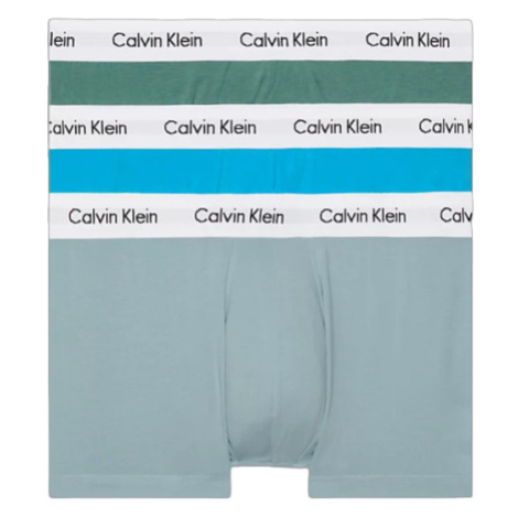 CALVIN KLEIN-LOW RISE TRUNK 3PK-VIV BL, ARONA, SAGEB GRN W/ WH WBS Mix