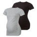 esmara® Dámske tehotenské tričko, 2 kusy (čierna/sivá)