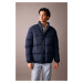 DEFACTO Stand Collar Puffer Jacket with Zipper and Snap Pocket