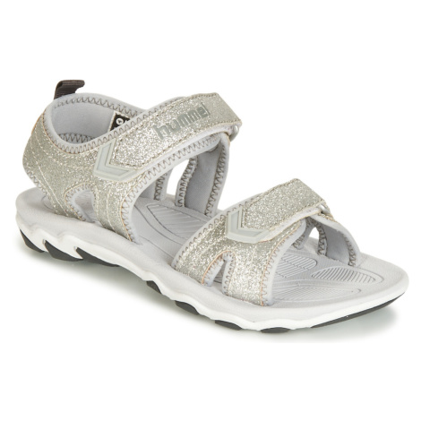 hummel  SANDAL GLITTER JR  Športové sandále Strieborná