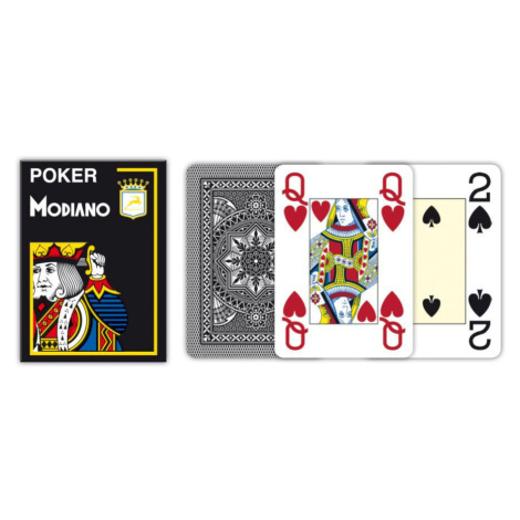 Pokrové hracie karty Modiano CRISTALLO Jumbo 100% plastové, čierne