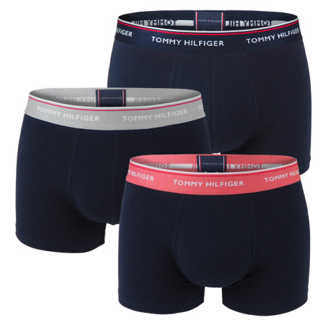 TOMMY HILFIGER - boxerky 3PACK premium essentials color deep with red carmine waist