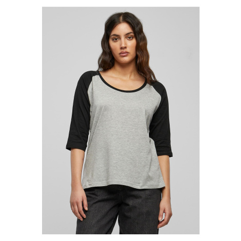 Women's 3/4 contrast raglan T-shirt grey/bl Urban Classics