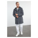 Trendyol Anthracite Men's Winter Wool Blend Hooded Stamp Winter Coat