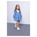 DEFACTO Baby Girl Wide Lace Collar Long Sleeve Jean Dress