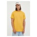 Bavlnené tričko Les Deux žltá farba, jednofarebné